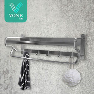 VONE Rak Handuk Gantungan Jemuran Kamar Mandi Alumunium Towel Bar Anti Karat TS-D603