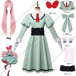 The Ribbon Hero Sapphire Cosplay Costumes Wig Women Kawaii Dress Long Green Skirt Bow Headwear Halloween Carnival Party Outfits h2610