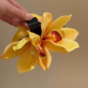 THANKSKY Elegant Magnolia Shark Clip Acrylic Sweet Yulan Flower Hair Claw Party French Style Women Hair Accessories Girls