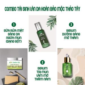 (tặng kèm Serum dưỡng da) SP thảo dược thiên nhiên Combo sp Serum tái tạo và bột rửa mặt MỘC THẢO TÂY tặng kèm Serum dưỡng da
