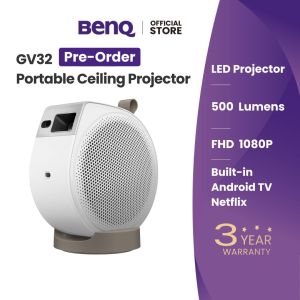 (Deals live Jan 24) BenQ GV32 1080p LED Ceiling Projector with Google TV Netflix & Enhanced Bass