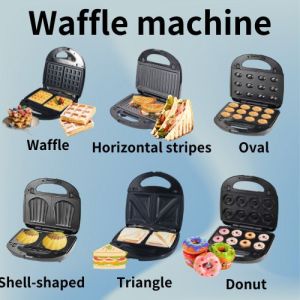 Household multi-functional sandwich machine waffle machine toast breakfast light food machine double-sided heating omelet machine