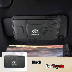 High quality Leather Sun Visor multi functional Storage Clip Glasses Clip Card Clip ID Storage Interior Organize Accessories Car dedicated For Toyota raize Corolla Cross Vios Fortuner Innova Corolla Altis Hiace Avanza Land Cruiser Hilux Camry Wigo RAV4
