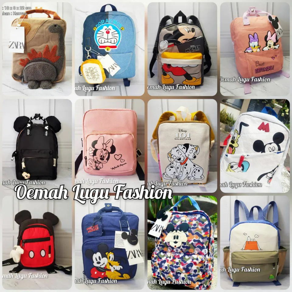 ZARA TAS RANSEL ANAK DINO TAS ANAK ZARA DINO Tas Uniseks Canvas