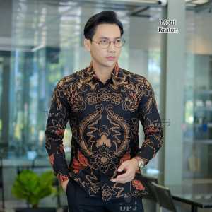 BATIK PUTRA JAWA Motif KRATON Kemeja Batik Pria Slimfit Premium Bahan Katun Lapis Furing