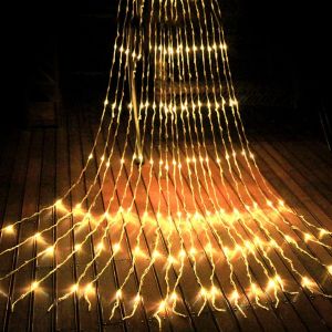 ELECTROMIX 3X3M 320LED Waterfall Snowfall Curtain Icicle LED String Light Meteor Shower Rain Effect String Light Wedding Light Holiday Wedding Party New Year