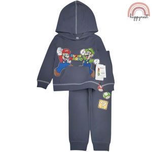 Super Mario Nintendo Hoodie Pullover Zipper Black OOTD 12 Months Old - 5 Years Old SS103