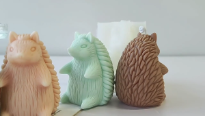 Fashionable Hedgehog Shaped Candlestick Sturdy Silicone Mould for Resin and Art Craft Supplies Home Decoration Mould