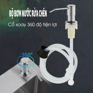 Bộ Vòi Bơm Hút Nước Rửa Chén Gắn Bồn Chậu Rửa Bát - Chất Liệu Inox 304 có ống dẫn nối dài 120cm tới chai nước rửa chén lớn