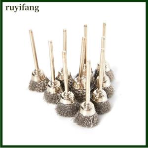 ruyifang 10pcs Wire Brushes Metal Rust Removing Steel Wire Wheels Polishing Brushes