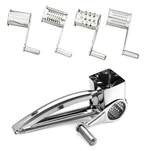 Nonrust Steel Cheese Grater Shredders With 4 Functions Rotary Hand Crank For Cheese Chocolate Garlic Kitchen Tool