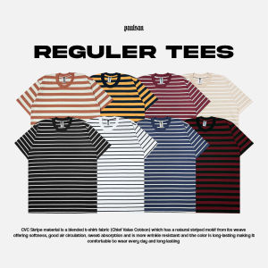(PROMO) Kaos stripe kaos distro kaos salur pria wanita kaos polos kaos belang cotton combed kaos garis dewasa kaos cowok terbaru