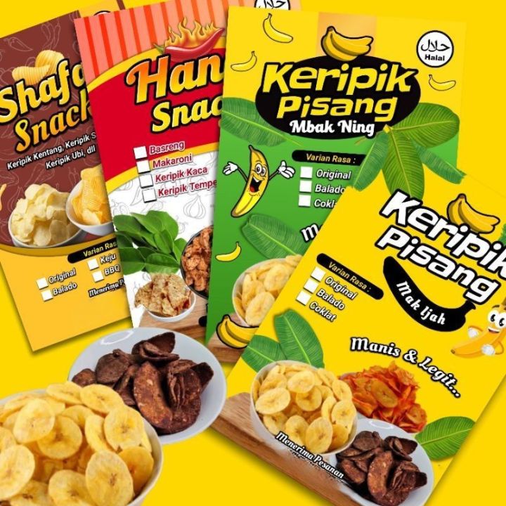 ( 1 lEMBAR a3+ ) Stiker Label Kemasan Stiker Jajanan Stiker Snack Stiker  Pouch Stiker Makanan