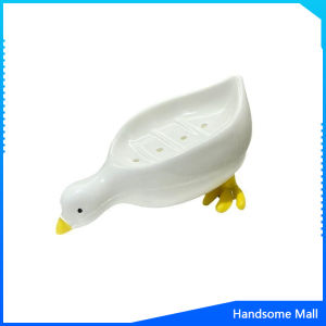 H.S. ที่วางสบู่ รูปทรงน้องเป็ด ระบายน้ําได้ ของใช้ในห้องน้ำ สีเหลือง สีขาว Soap dish