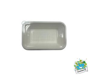 Biodegradable 680ml & 950ml Rectangular Container with PET Lid / Bio Bagasse Takeaway Lunch Box