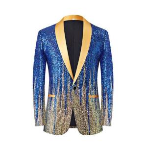 GUKENRO Suit For Men Original 2026 Plus Size American Design Stylish Gradient Sequin DJ Jacket Singer Shiny Ball Male Dress