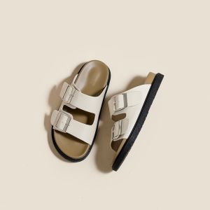 New Summer Casual Thick-Soled Sandals For Women Fashionable Square Buckle Double-Strap Non-Slip Slide Sandals For Outdoor Wear