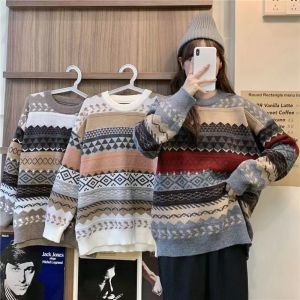 Korea Sweater: Sweater Wanita Gaya Longgar Lengan Panjang All-Match Baru Leher Bulat Fashion Pullover Top Angin Lembut