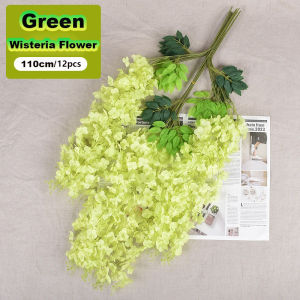 【12pcs】110cm Artificial Fake Wisteria Vine High Quality Hanging Ring Silk Flowers String