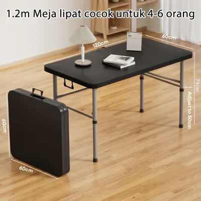 Meja Lipat Portable 1.2/1.5/1.8M Plastik Tebal Anti Goyang Kuat Awet Serbaguna Meja Jualan Makan Indoor Outdoor