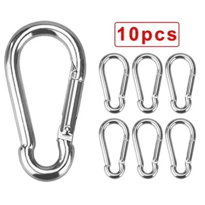 10Pcs Aluminum Alloy Carabiner No.4 Gourd-shaped Camping Climbing Hiking Buckles Outdoor Camping Buckle Hooks Outdoor Safety Buckle Heavy Duty Spring Snap Metal Spring Buckle