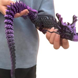 【Auspicious Dragon Welcomes Fortune】3D Printed Crystal Dragon Realistic Articulated Figurine  Movable Joints Home Decor Gift