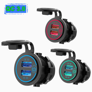 2 cổng USB QC3.0 - Cổng Sạc Nhanh Dùng Cho Điện 12V-24V Trên Xe Hơi
