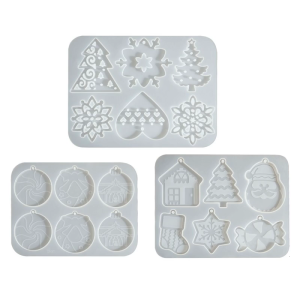 Easy Releases Christmas Tree Shaped Mould for Crystals Craft Keychains and Holiday Ornament