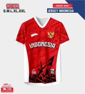 BAJU JERSEY/JERSY AGUSTUSAN HUT RI KE 81 TERBARU HARI KEMERDEKAAN INDONESIA FANS FANTASY TIMNAS INDONESIA