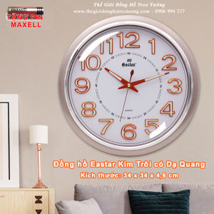 Đồng Hồ Treo Tường CAO CẤP EASTAR KIM TRÔI - Số Nổi 3D có DẠ QUANG - Bảo Hành 1 Năm - Tặng Pin Maxell