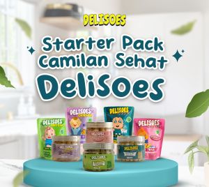 Cemilan Bayi Sehat Delisoes - Mpasi 8 Bulan Tinggi Protein Varian Daging Dan Ikan Kemasan Toples