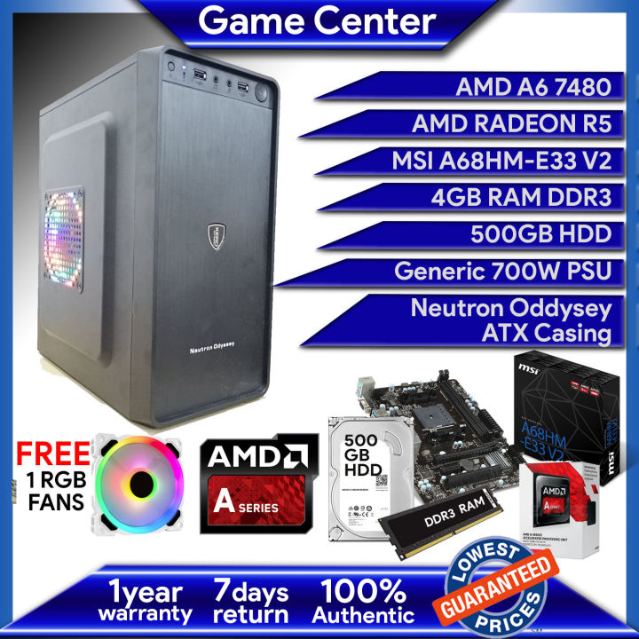 GC Neutron PC Desktop Package Computer Bundle AMD A6 7480 Radeon