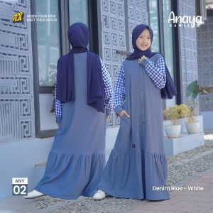 Baju anak perempuan -Hooflakids anaya gamis- Gamis anak remaja perempuan baju anak tanggung usia 5 tahun sampai 12 tahun edisi lebaran 2024