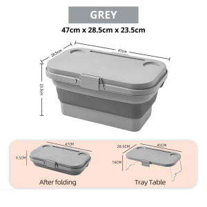 Z-Gadget⚡Camping Equipment Multi-Functional Folding Table Basket Camping Storage Box Bucket Trunk Organizer