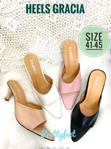 Prettyfeet GRACIA Kasut Tumit Tinggi Wanita - Plus Size Heels Women - Size 41 to 45