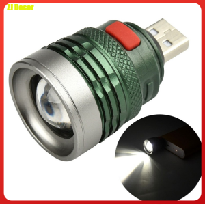 USB Handy Powerful LED Flashlight Portable Mini Zoomable 3 Modes Pocket Torchlight Aluminum alloy USB lamp outdoor Lighing For hiking Camping