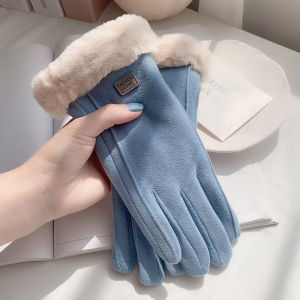 5 Colors Comfortable Beige Touchscreen Gloves with Plush Lining Providing Thick and Warm Winter Protection for Outdoor Leisure