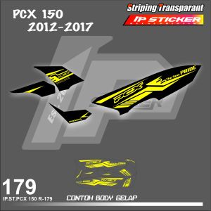 PCX 150 2012 - 2017 (COD) STIKER STRIPING MOTOR HONDA PCX 150 2012 - 2017 - LIST SIMPLE DESAIN RACING IP PROJECT HOLOGRAM DAN TRANSPARAN IP.KODE R-179