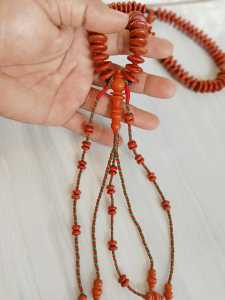 tasbih galih secang 100 butir pipih 16 mm 3 sekat pembatas | tasbih teras sancan 100 butir warna alami rumbai tijani setting syadzili