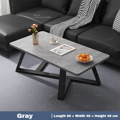 STON Coffee Table Marble Pattern Living Room Modern Round Corner Side Table Luxury Tea Table Waterproof Scratch Resistant 茶几