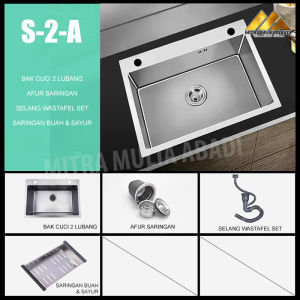 Wastafel Bak Cuci Piring Modern Silver Stainless I Bak Cuci Piring Baja Modern Minimalis Ukuran 50x40 & 52x43