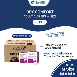 Hennson Dry Comfort Adult Diaper M /L/XL 10S (10 Pck) Disposable Diaper Lampin Dewasa