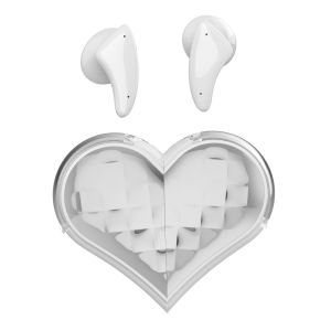 VAORLO New Creative Rotatable Pink Bluetooth Earphones Cute Love TWS 5.3 Wireless Headphones Heart Shaped Headsets with Mic For Girl Gift