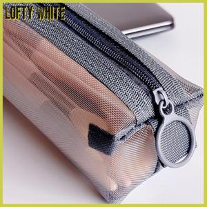 Lofty White Makeup Pouch Lipstick Makeup Brush Storage Bags Student Transparent Mesh Pencil Case Ins Travel Cosmetic Organizer For Women