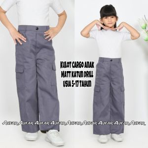 celana cargo pants anak perempuan kekinian usia 5-17 tahun