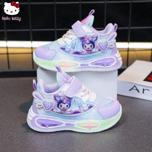 Christmas Gift Halloween Anime Sanrio Spring Autumn New Girls Casual Shoes Kuromi Cartoon Kawaii with Light Sports Shoes Lightweight Soft Soled Shoes