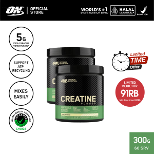 Optimum Nutrition Creatine Powder - Recovery and Muscle Growth 300gr + Gold Standard Whey Sachet - Vanilla - Suplemen / Gym / Creatine monohydrate