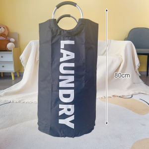 Extra-Large Waterproof Laundry Basket with Padded Handle Foldable Dirty Clothes Storage Bucket for Bathroom Laundry Room Balcony