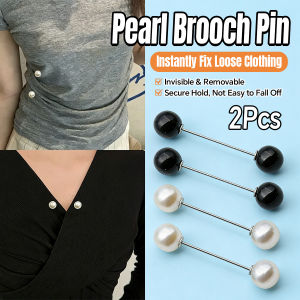 Auzak Pearl Brooch Tightening Waistband Pin Opening Bottom Metal Pearl Cute Waist Buckle