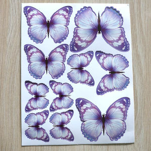 【10Pcs/set】 Butterfly Cake Topper Bouquet Birthday Cake Card Decoration Wedding Party Wall Party Cake Card Decoration
